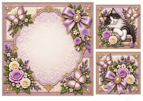 8x8 Lavender Cat - Blank Insert 