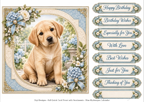 8x8 Labrador Quick Card Fronts with Sentiments