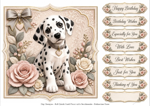 8x8 Dalmation 1 Quick Card Fronts with Sentiments