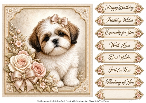 8x8 Shih Tzu Quick Card Fronts with Sentiments