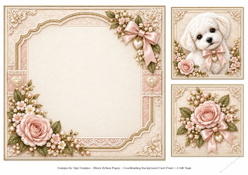 8x8 Bichon Frise Blank Insert