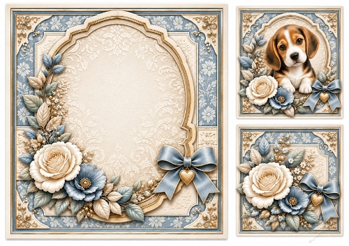 8x8 Blue Beagle Blank Insert