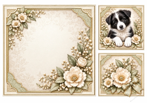 8x8 Border Collie Blank Insert