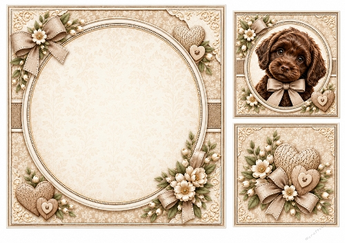 8x8 Chocolate Cockapoo Blank Insert