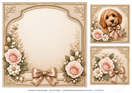 8x8 Apricot Cockapoo Blank Insert