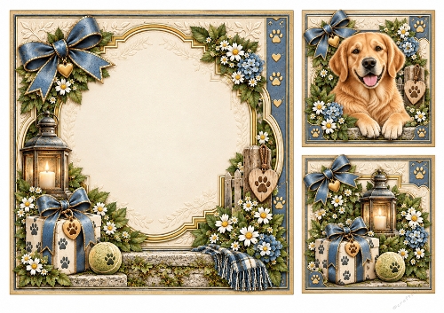 8x8 Golden Paws Blank Insert