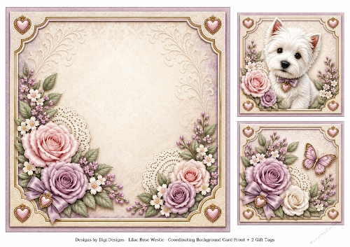 8x8 Lilac Westie Blank Insert