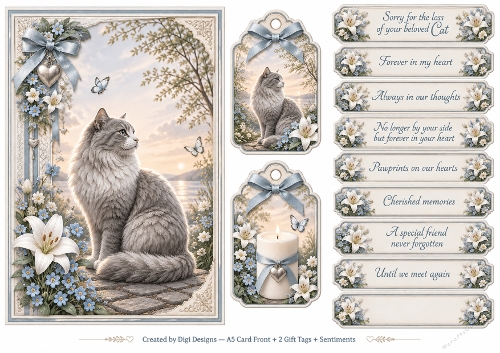 A5 Beloved Cat Quick Card Front with Sentiments 