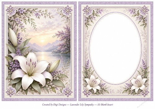 A5 Lavender Tranquil Blank Insert 