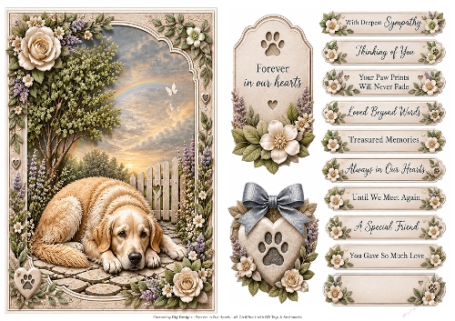 A5 Forever in our hearts Quick Card Front with Sentiments 