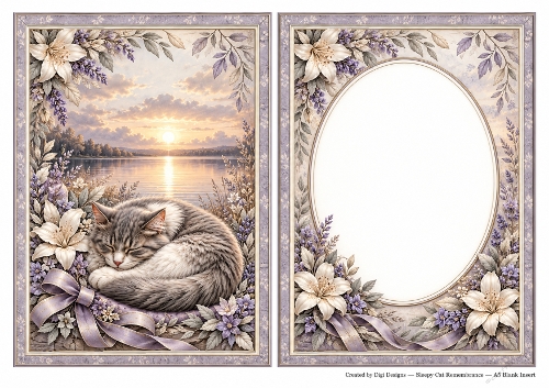 A5 Sleepy Cat Blank Insert 