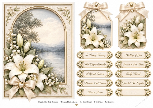 A5 Lily Lake Quick Card Front with Sentiments 