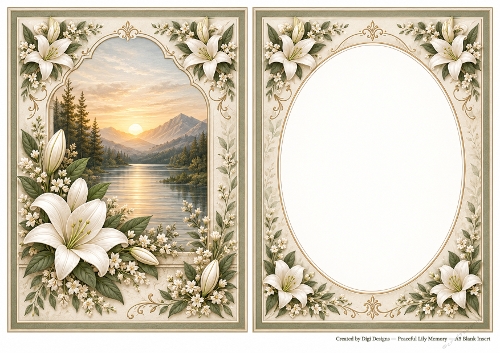 A5 Lily Sunset Blank Insert 