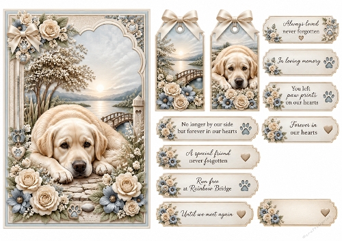 A5 Golden Retriever Quick Card Front with Sentiments 