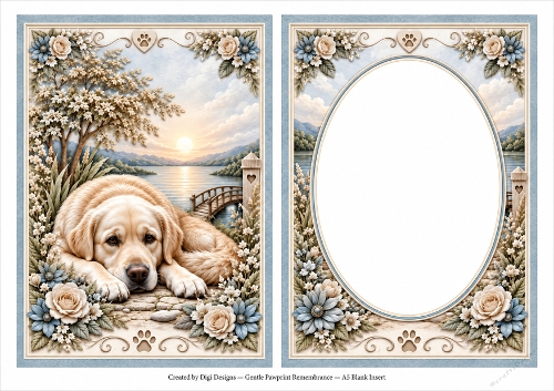 A5 Golden Retriever Blank Insert 