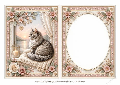 A5 Paw Prints of Love Blank Insert 