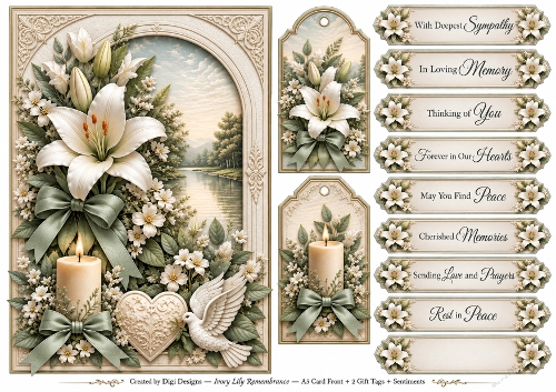 A5 Serene Lily Quick Card Front with Sentiments 