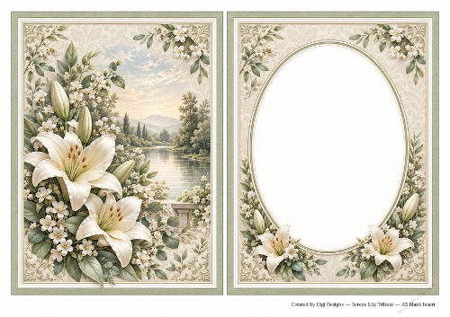 A5 Serene Lily Blank Insert 