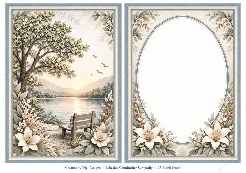 A5 Tranquil Waters Blank Insert 