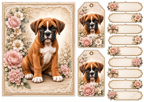 A5 Floral Boxer Quick Card Front with Sentiments 