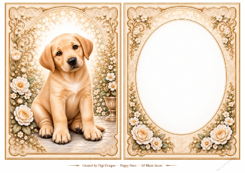A5 Golden Puppy Blank Insert 