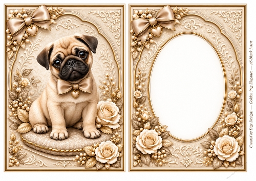 A5 Vintage Pug Blank Insert 