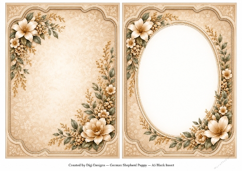 A5 Vintage Puppy 3 Blank Insert 