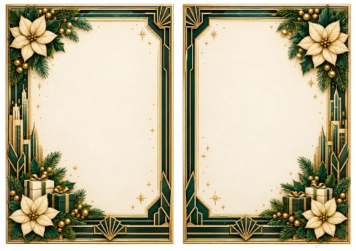 A5 Art Deco Christmas - Blank Insert 