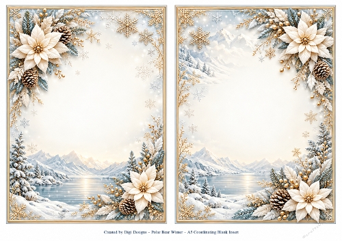 A5 Elegant Polar Bear 2 - Blank Insert 