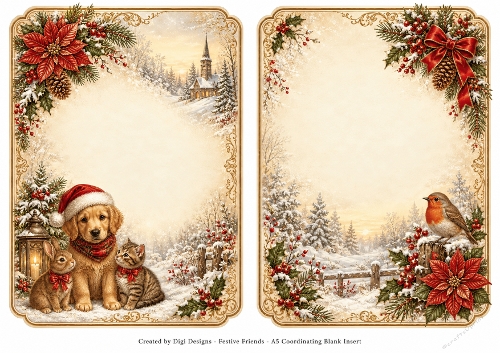 A5 Festive Friends - Blank Insert 