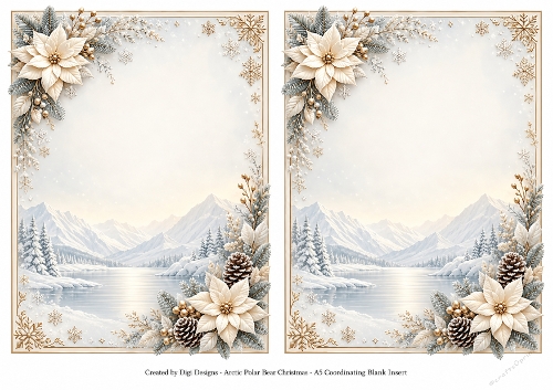 A5 Polar Bear Christmas - Blank Insert 