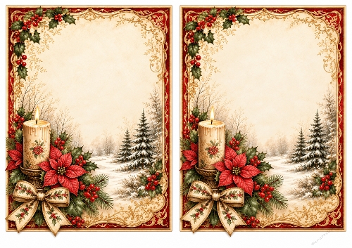 A5 Victorian Christmas - Blank Insert 