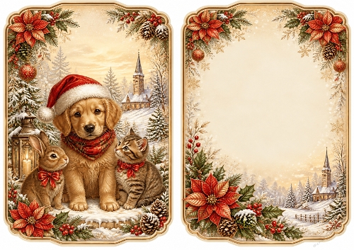 A5 Vintage Christmas - Blank Insert 