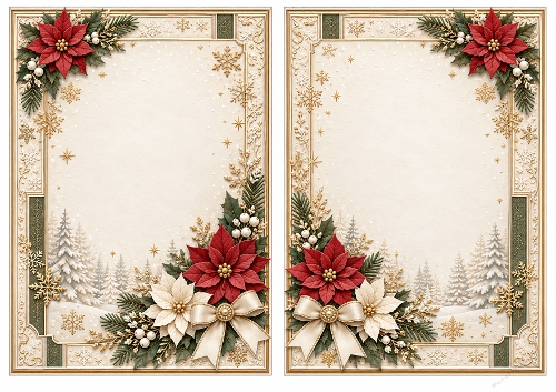 A5 Vintage Luxe Christmas - Blank Insert 