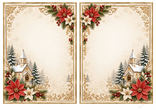 A5 Winter Church - Blank Insert 