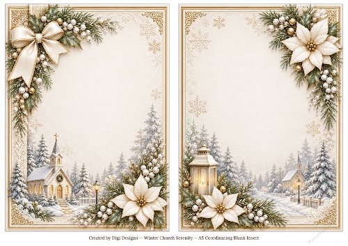 A5 Winter Church 2 - Blank Insert 