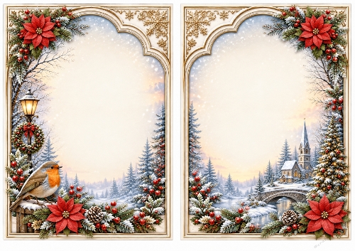 A5 Winter Church 3 - Blank Insert 