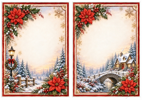 A5 Winter Cottage 2 - Blank Insert 