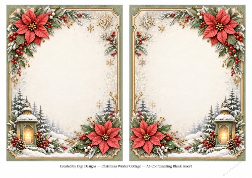 A5 Winter Cottage 3 - Blank Insert 