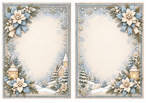 A5 Winter Teddy Joy - Blank Insert 