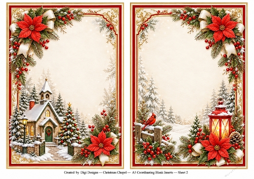 A5 Christmas Chapel 1 - Blank Insert 