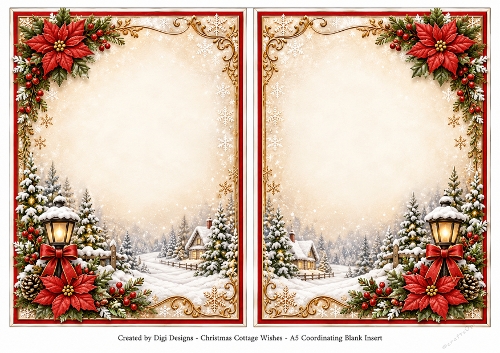 A5 Christmas Cottage- Blank Insert 