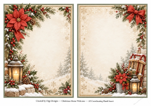 A5 Christmas Home- Blank Insert 