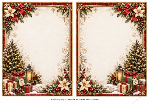 A5 Christmas Welcome Home  - Blank Insert 