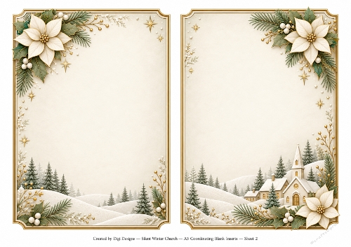 A5 Elegant Silent Winter  - Blank Insert 