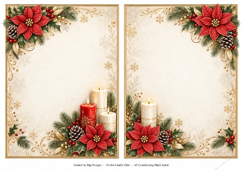A5 Festive Candle Glow Blank Insert 