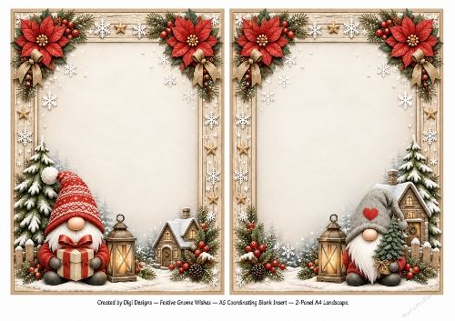A5 Festive Gnome Blank Insert 