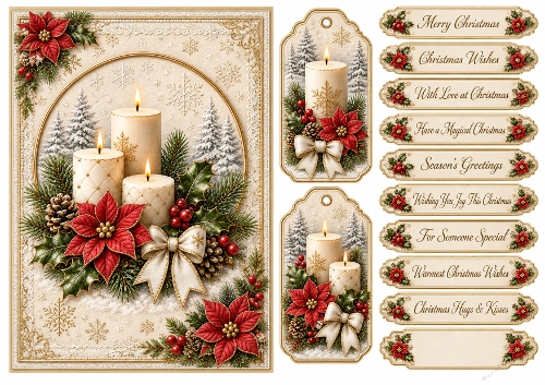 A5 Luxury Christmas- Quick Card Front with Sentiments 