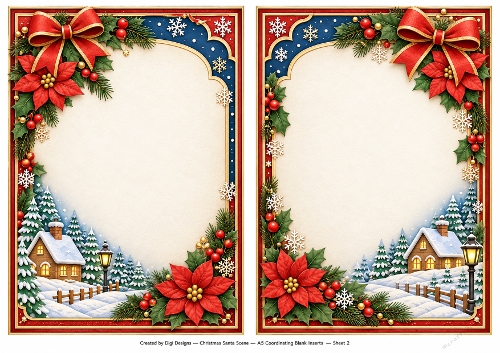 A5 Santas Christmas - Blank Insert 