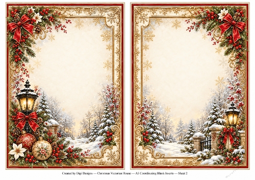 A5 Victorian Christmas - Blank Insert 